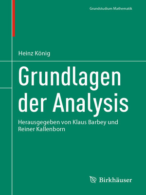 cover image of Grundlagen der Analysis